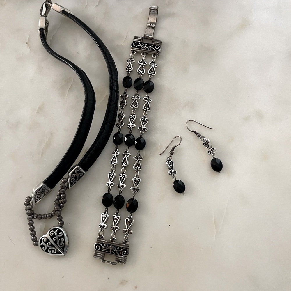 Black Leather Brighton Set